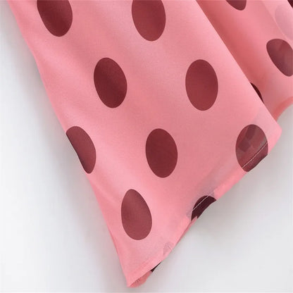 Trendix Pink Print Pleated Maxi Dress Women's Summer V Neck Sexy Backless Vintage Long Dresses 2025 Fall New Party Elegant Dress