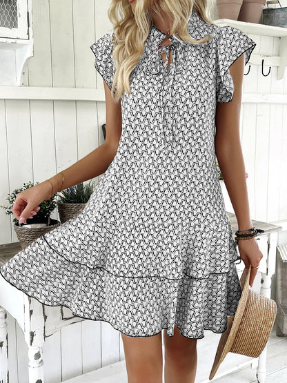 Casual Loose Printed Short Dresses For Women 2025 Fashion Summer Women's A-Line Mini Dress Elegant Vintage Female Dresses