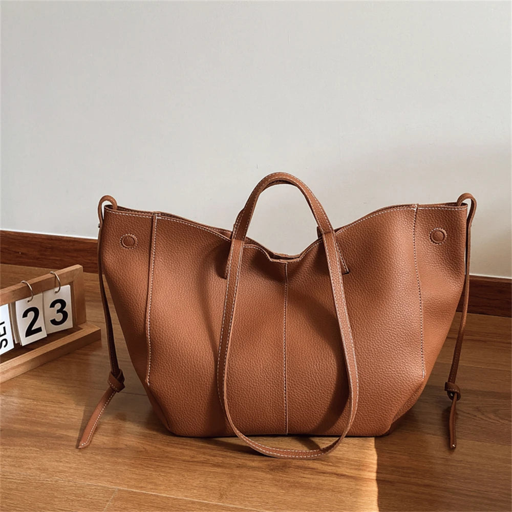 MOODS Branded Underarm Shoulder Bags For Women 2024 Latest Luxury Designer Handbags Soft PU Leather Large Capacity Shopping Tote