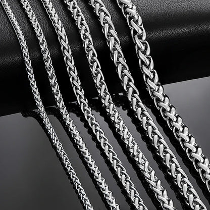 3mm/4mm/5mm/6mm/7mm/8mm Stackable Chain Stainless Steel Link Classic Curb Necklace for Men Women Jewelry 14 to 40 Inches