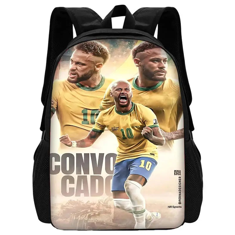 Game Football Child School Backpack with Lunch Bags ,Pencil Bags ,N-NeymarS School Bags for Boys Girls Best Gift BB-213HJJ06A4