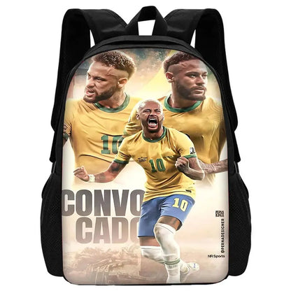 Game Football Child School Backpack with Lunch Bags ,Pencil Bags ,N-NeymarS School Bags for Boys Girls Best Gift BB-213HJJ06A4
