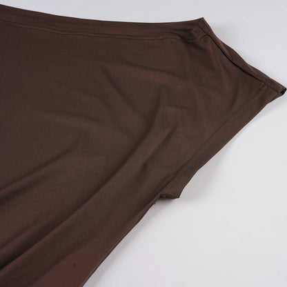 SUCHCUTE Bat Sleeve Wrap Dress Women One-Shoulder Solid Backless Bodycon Dress Evening Party Club Dress Y2K Sexy Outfits Summer