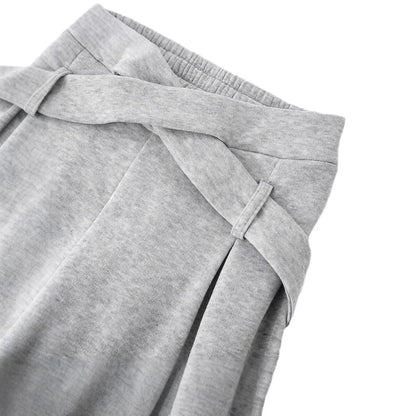 Women Plus Size Two Piece Set Daily Grey Casual Round Neck Casual High Street Waistcoat Pocket Pull-On Waist Two Piece Pant Sets