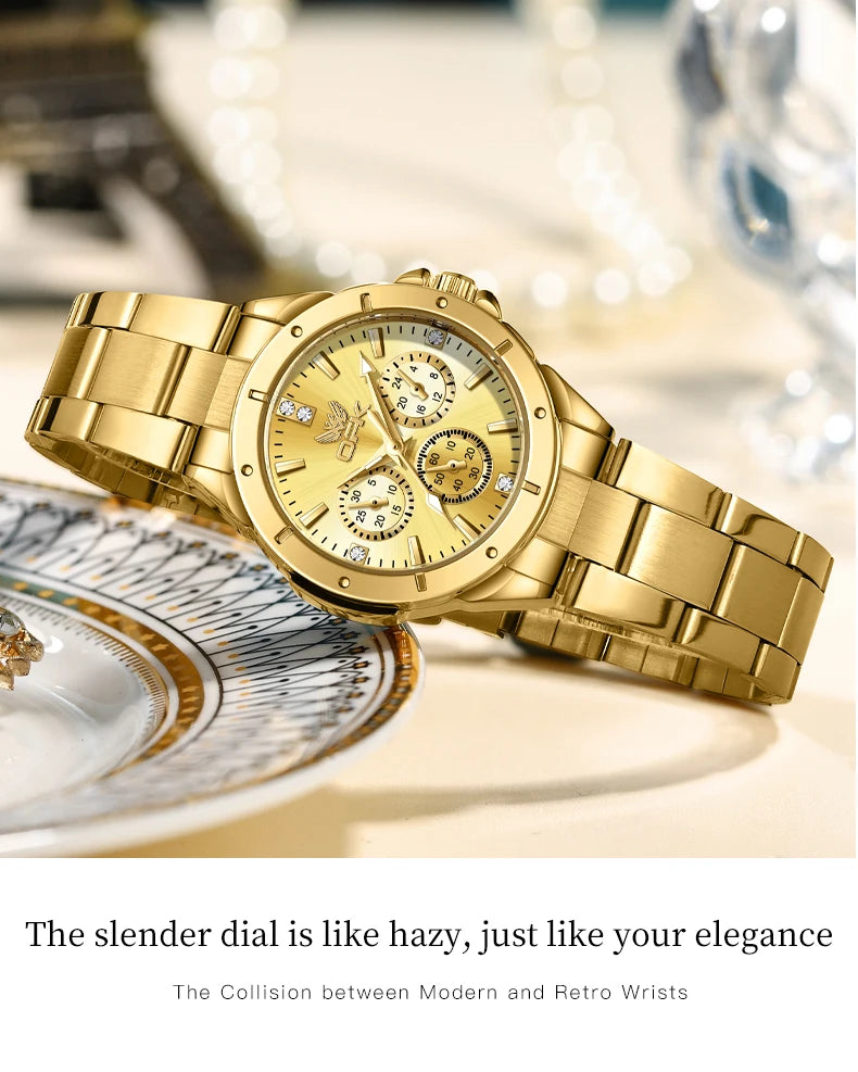 OPK 6001 Women's Watches Original Quartz Watch Waterproof Multifunctional Chronograph Ladies Watches Girls Gifts Reloj Mujer