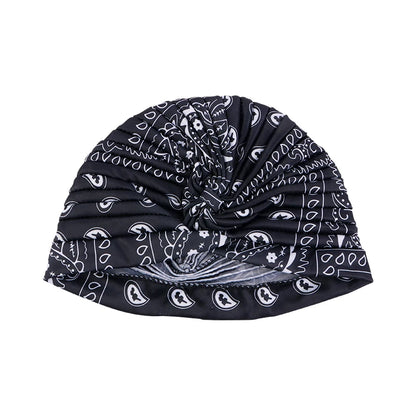 New Women Print Flower Knot Cancer Ruffle Chemo Hat Beanie scarf Turban Head Wrap Knitted Cap Hair Loss Accessories