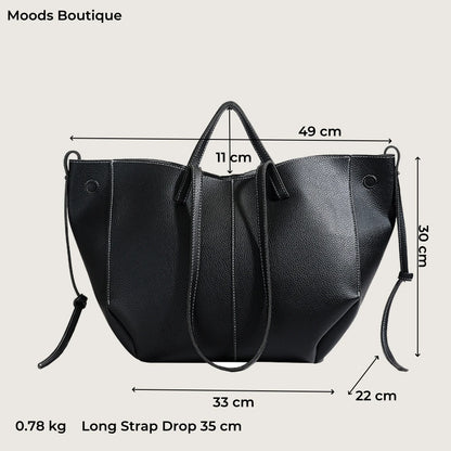 MOODS Branded Underarm Shoulder Bags For Women 2024 Latest Luxury Designer Handbags Soft PU Leather Large Capacity Shopping Tote