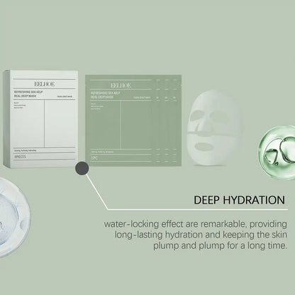 1/4Pcs Deep Collagen Overnight Face Mask Seaweed Collagen Essence Hydrating Overnight Hydrogel Mask Improve Elasticity, Firming