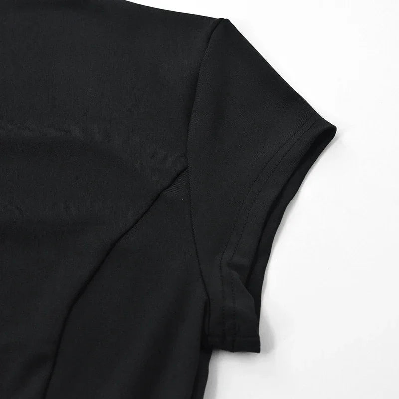 ALTGOTH Emo fashion sexy Mini Dress Women Streetwear Maxi Casual Elegant Party Basic Dresses 2024 New Alt Solid Casual Clubwear