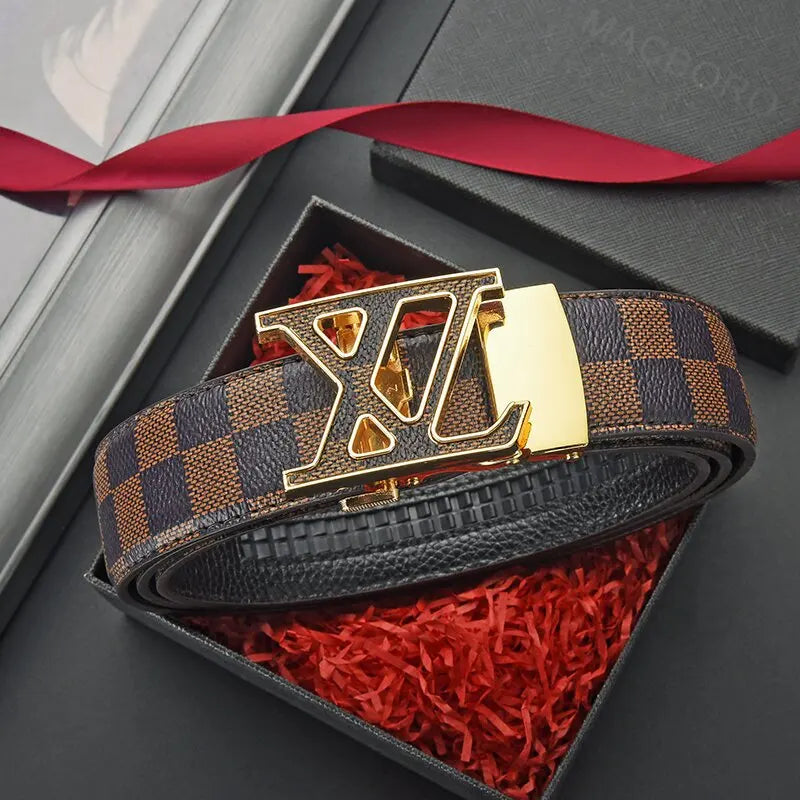 New genuine leather men belts waistband alloy automatic buckle men and women waistband versatile jeans belts for men ZK16-gold