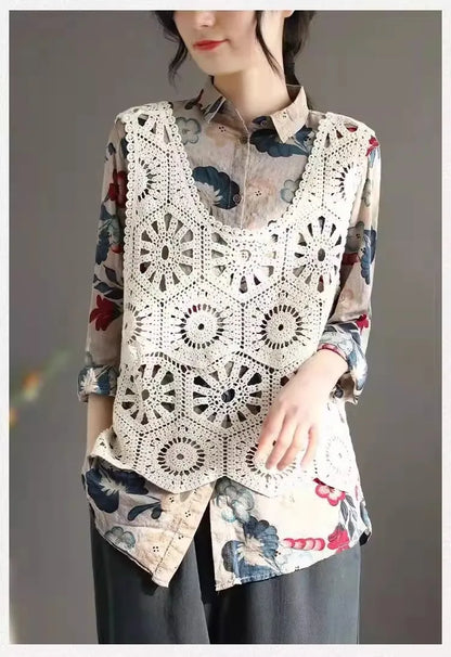 Thin T shirt Women Clothing Casual Vintage Streetwear Tops Coat Summer Spring Autumn Sleeveless Harajuku Clothes Women Vest B-apricot One Size