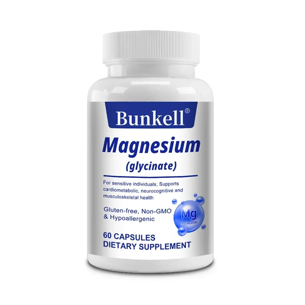 Magnesium Glycinate Supplement - For Muscle, Joint, Nerve Sleep Quality, Anxiety Stress Mood Health,Non-GMO 60 count-1 bottle