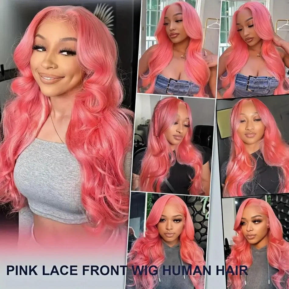 Loose Body Wave Light Pink Lace Front Wig Human Hair 13X6 Hd Lace Frontal 613 Colored Wig 13X4 Brazilian Pre Plucked Wig 36 Inch Badiee Stylez