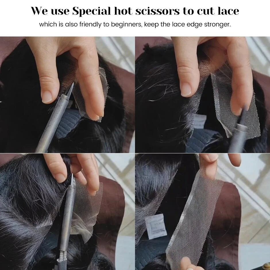 Water Wave Glueless Wig Pre-Cut Lace Wig 180% Pre-Plucked Natural Wave Wear Go Glueless Curly Human Hair Wigs For Women Badiee Stylez