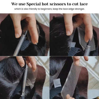 Water Wave Glueless Wig Pre-Cut Lace Wig 180% Pre-Plucked Natural Wave Wear Go Glueless Curly Human Hair Wigs For Women Badiee Stylez