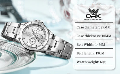 OPK 6001 Women's Watches Original Quartz Watch Waterproof Multifunctional Chronograph Ladies Watches Girls Gifts Reloj Mujer