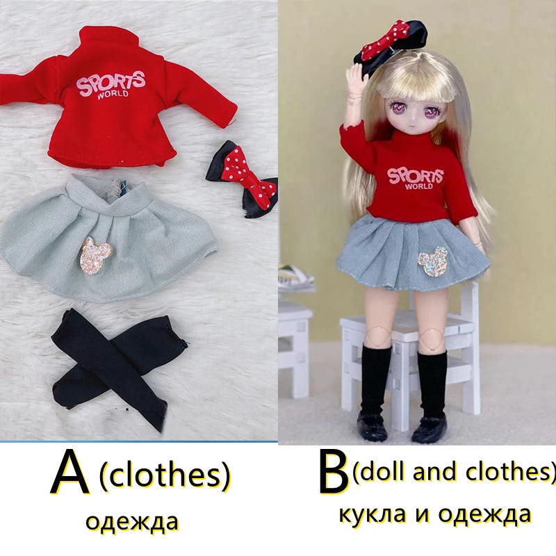 30cm Two-dimensional Doll Comic Face 1/6 Bjd Doll or Dress Up Clothes Children's Girl Birthday Gift Toys Kids Toys 4