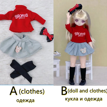 30cm Two-dimensional Doll Comic Face 1/6 Bjd Doll or Dress Up Clothes Children's Girl Birthday Gift Toys Kids Toys 4