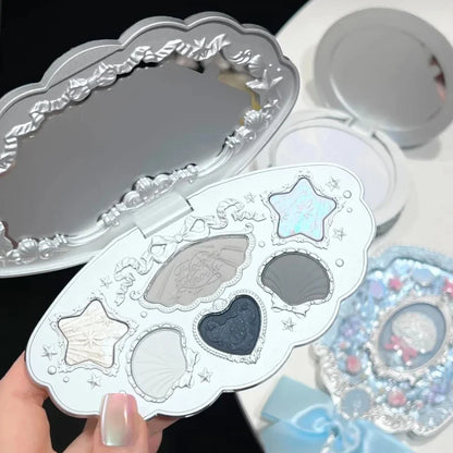 FlowerKnows Shell's Jewel Series Eyeshadow Palette 6Color Matte Shimmer Glitter Eye Makeup Embossing Cosmetics Beauty Eye Shadow