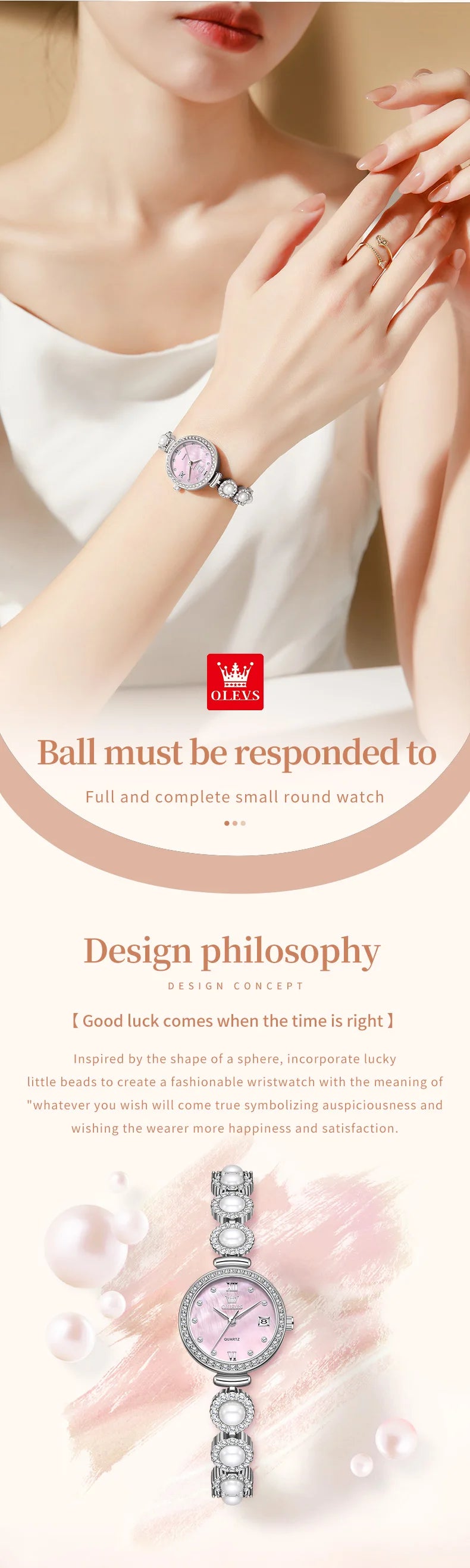 OLEVS 5635 Fully Diamond Pearl Hand Chain Watch Fashion Elegant Waterproof Women's Watches Original Quartz Wrist Watch for Women