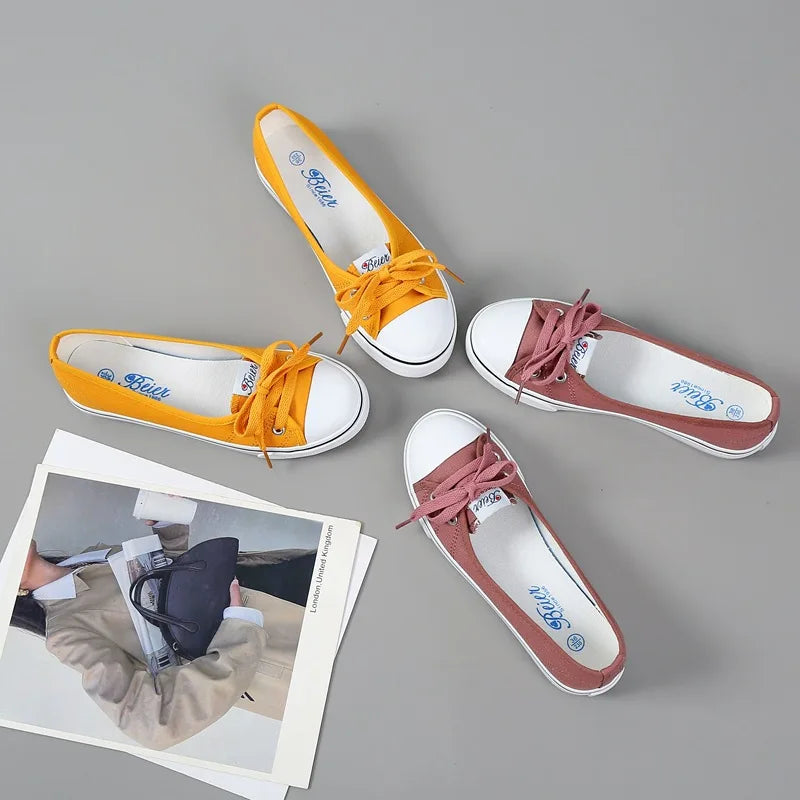 Canvas Small White Shallow Cut Summer Flat Sport Casual Ladies Soft Sneakers Platform Zapatillas De Mujer Tenis Women Luxury