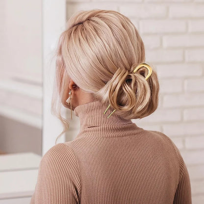 2Pcs French Pins Hair Pins 5.5 Inch Metal U-Shaped Hair Clip Hair Vintage French Twist Hair Pin for Women Girls Hairstyle Gifts Badiee Stylez