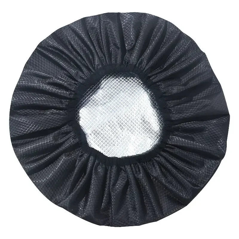 Adjustable Double Layer Satin Bonnet Nightcap Doubleside Women Round Shower Caps Night Sleep Polyester Hat Solid Black Lining Badiee Stylez