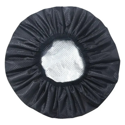 Adjustable Double Layer Satin Bonnet Nightcap Doubleside Women Round Shower Caps Night Sleep Polyester Hat Solid Black Lining Badiee Stylez