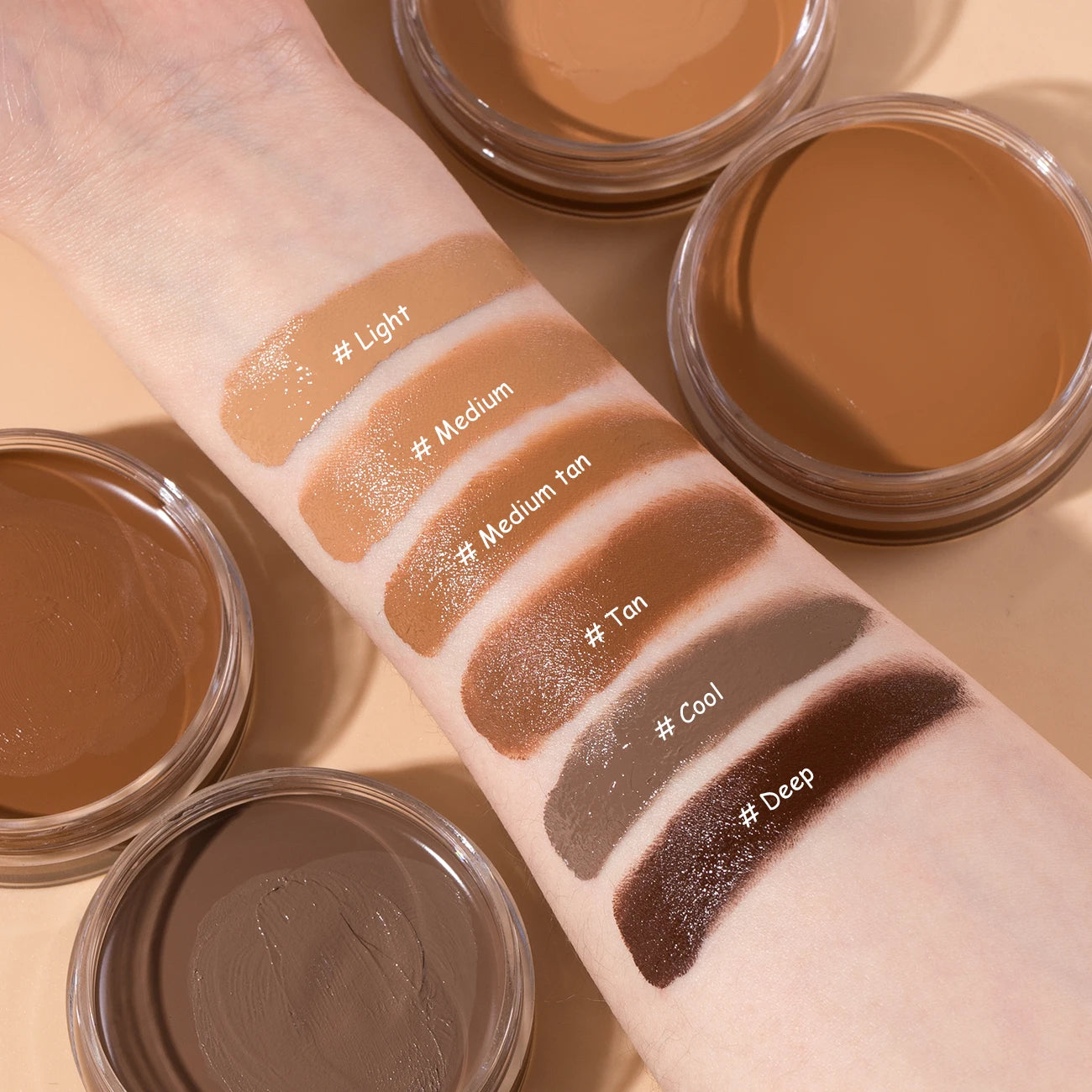 Waterproof Foundation Full Coverage, Oil-control Matte Velvet Nourishing Flawless Cream Foundation, 0.7oz Cream Bronzer Makeup