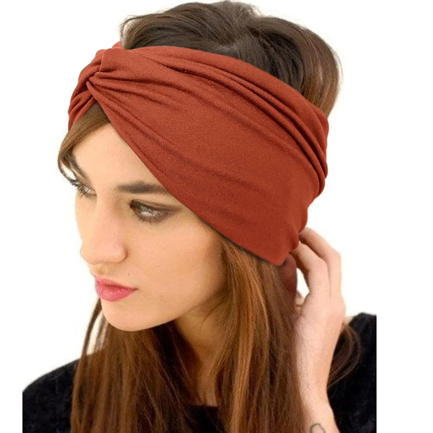 Women Headbands African Wide Hair Wrap Turban Twist Headband for Women Large Sport Workout Stretch Non-slip Big Hair Bands