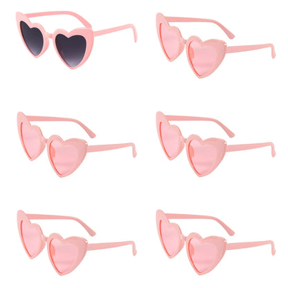 6pcs Bachelorette Party Sunglasses Wedding Bridal Shower Decoration Pink White Heart Glasses Bridesmaid Gifts Hen Party Supplies 1pink-A 5pink-B