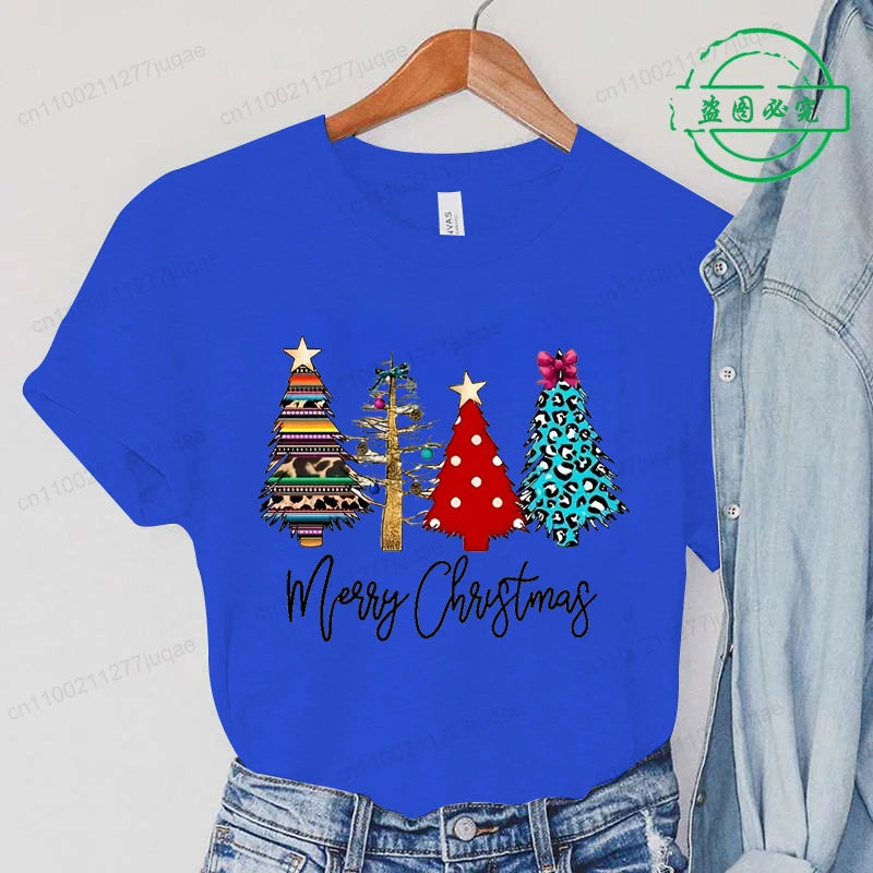 Christmas Lights Xmas Tree Print Fashion Graphic Women Tops Women Tshirt Tee Funny Christmas Party Aesthetic Shirt Camisas Mujer