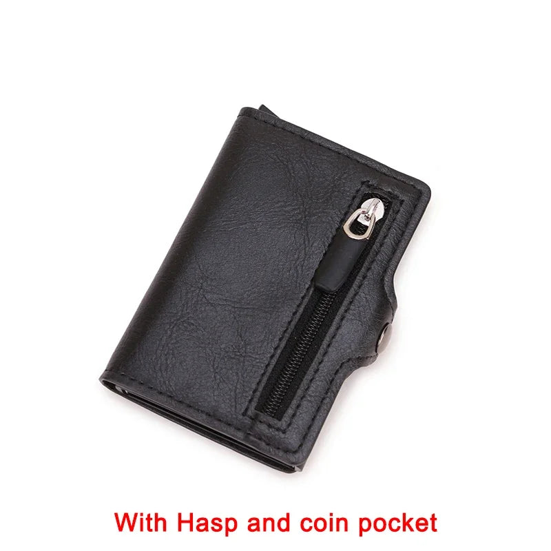 Anti Thief Rfid Credit Card Holder Wallet Men Women Smart Minimalist Wallets Slim Bank Cardholder Case Bag Purse Carteras Choice Black
