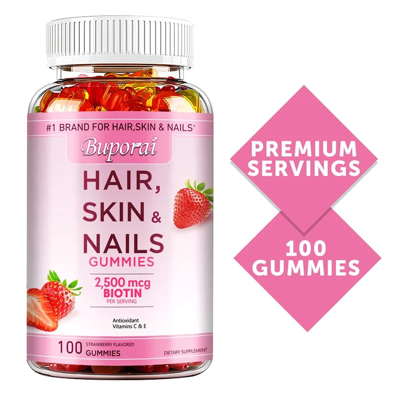 Hair, Skin and Nails Gummies - Supports Skin Care, Nails, Hair, Antioxidants and The Immune System, AntioxidantSupplements