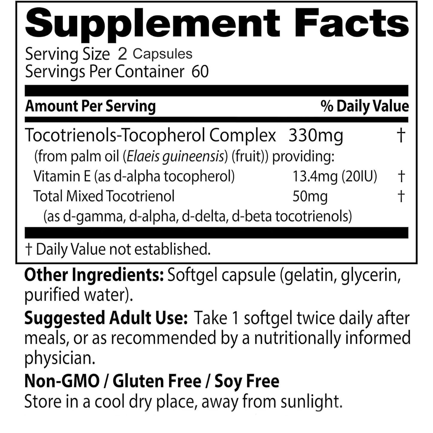 Vitamin E Tocotrienols - Supports Cardiovascular, Skin, and Bone Health, Anti AgingSupplements