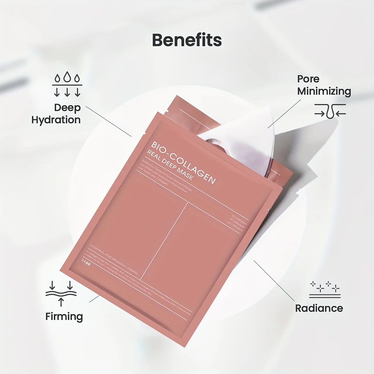 4/8PCS Bio Collagen Face Mask Shrink Pores Deep Hydrating Overnight Mask Moisturizing Refreshing Brightening Face Skin Care