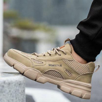 Breathable Safety Shoes Men Work Sneakers Indestructible Safety Boots Women Anti-smash Shoe Steel Toe Shoes Outdoor Sport Style - Badiee Stylez