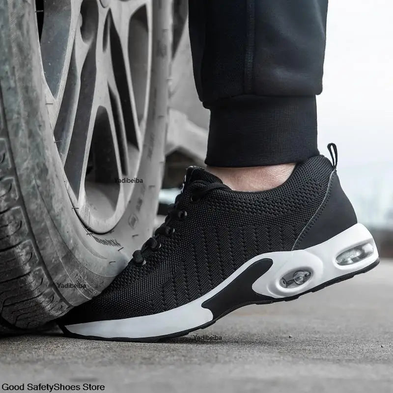 Steel Toe Safety Shoes Men Women Security Protection Work Shoes Lightweight Safety Boots Air Cushion Indestructible Shoes - Badiee Stylez