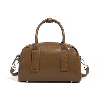 Burminsa Vintage Genuine Leather Pillow Small Shoulder Bags For Women 2025 Luxury Designer Crossbody Purses Tote Ladies Handbags Brown