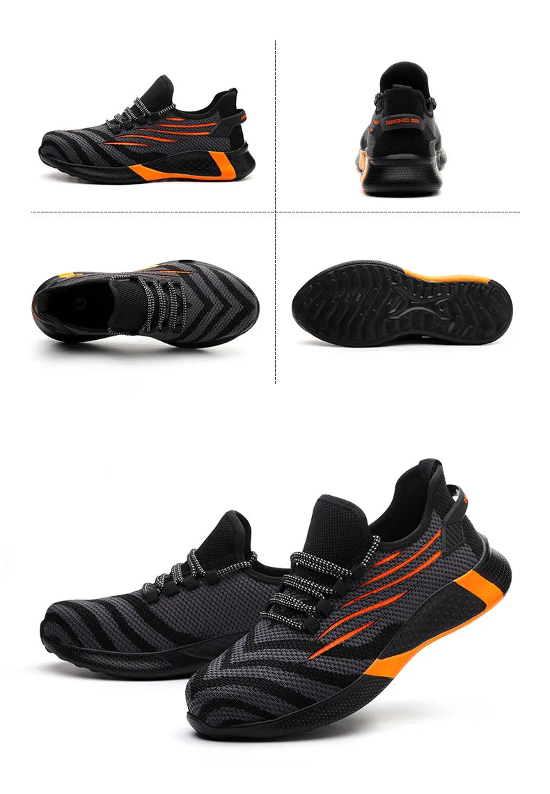 Men Work Safety Shoes Anti-puncture Working Sneakers Male Indestructible Work Shoes Men Boots Lightweight Men Shoes Safety Boots - Badiee Stylez