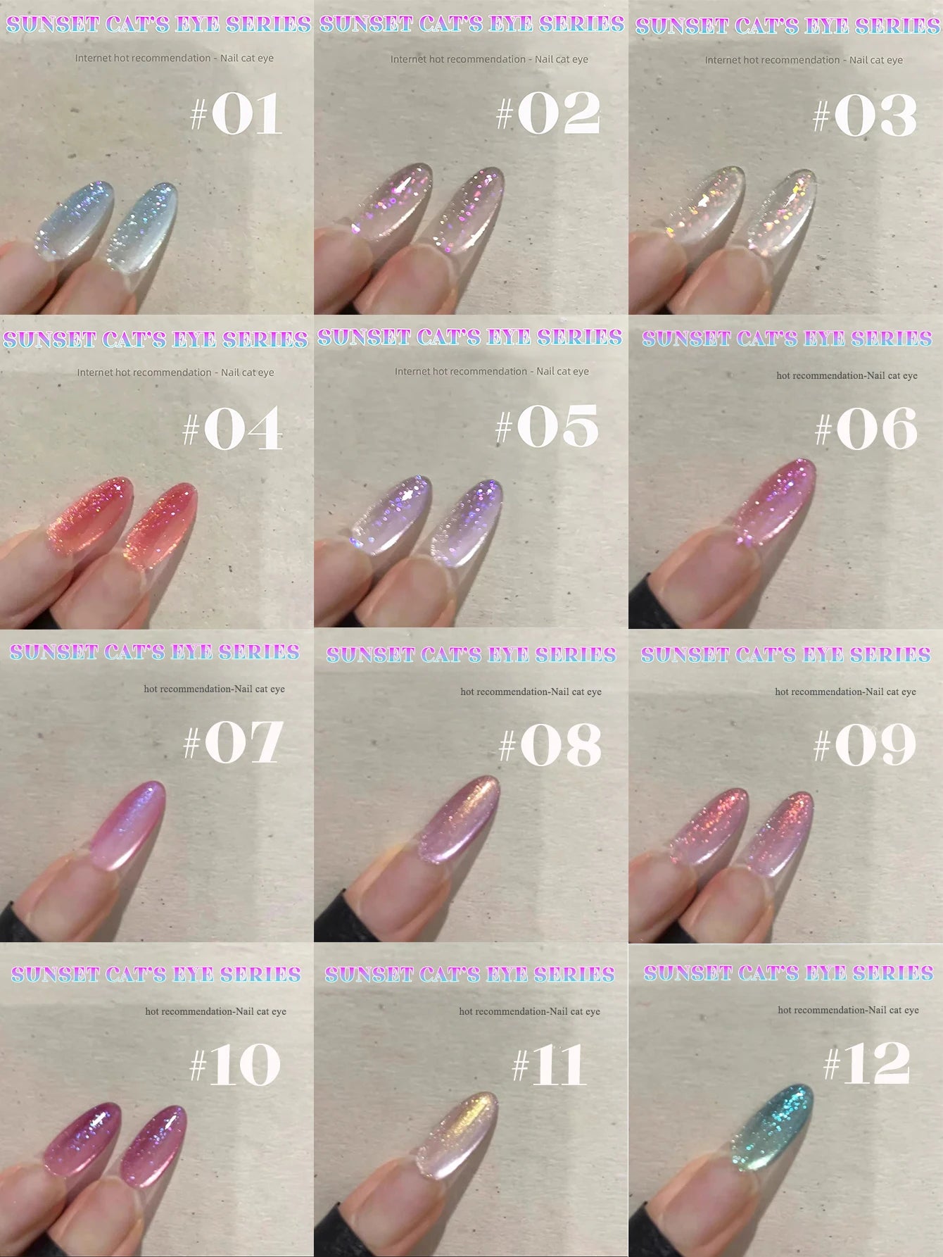1-3pcs PSK 2025 New Whitening Purple Glass Beads Starry Crystal Nail Art Purple Glass Bead Cat Eye Gel Nail Polish Nail Supplies luoriyuhui1-12