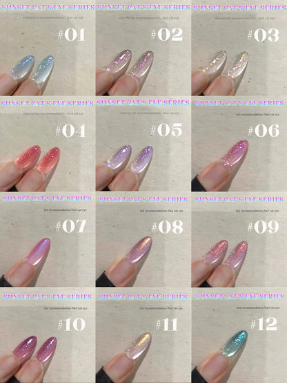 1-3pcs PSK 2025 New Whitening Purple Glass Beads Starry Crystal Nail Art Purple Glass Bead Cat Eye Gel Nail Polish Nail Supplies luoriyuhui1-12