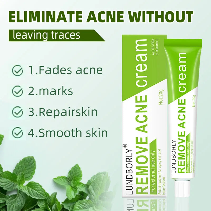 Natural Herbal Face Cream 20g Acne Cream with Salicylic Acid Oil Control Moisturizing Fading Acne Marks Gentle Non Irritating
