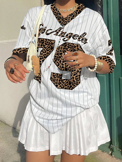 Los Angeles No.79 Football Jersey American Style Street Jersey V-neck Short Sleeve Summer Trend Oversized Casual Fashion Tshirt