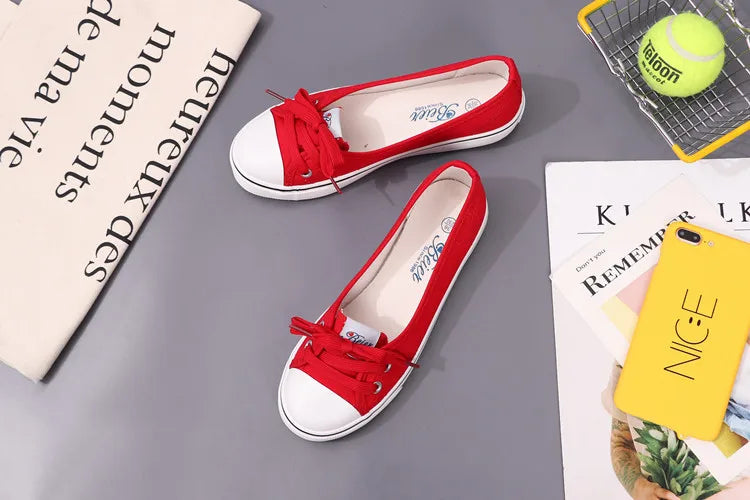 Canvas Small White Shallow Cut Summer Flat Sport Casual Ladies Soft Sneakers Platform Zapatillas De Mujer Tenis Women Luxury