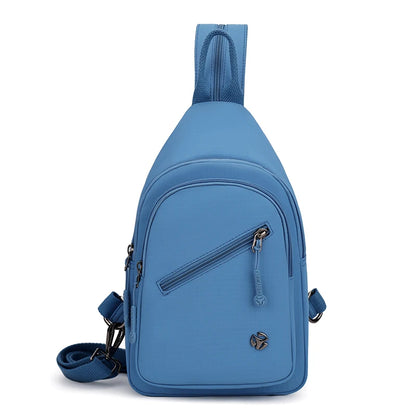 Waterproof Nylon Women Chest Shoulder Bags for Female Crossbody Sac Ladies Crossbody Bags Lightweight Girls Messenger Travel Bag Tiankong Blue