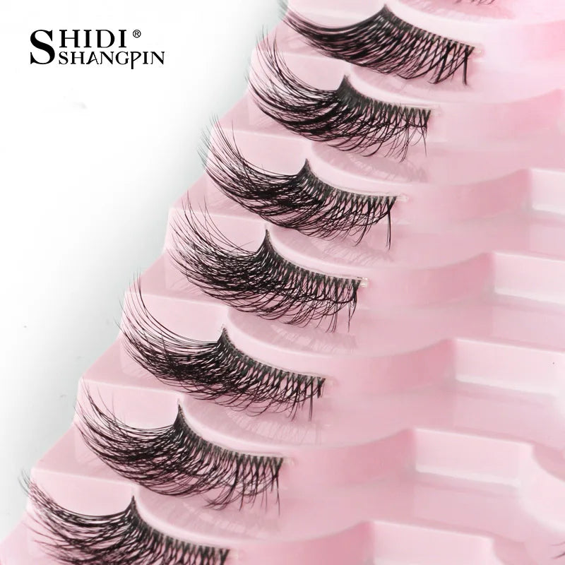 SHIDISHANGPIN 5/10Pairs False Lashes Cat Eye Eyelashes Eyelash Extension 3D Mink Half Lashes Natural Makeup faux Cils maquiagem
