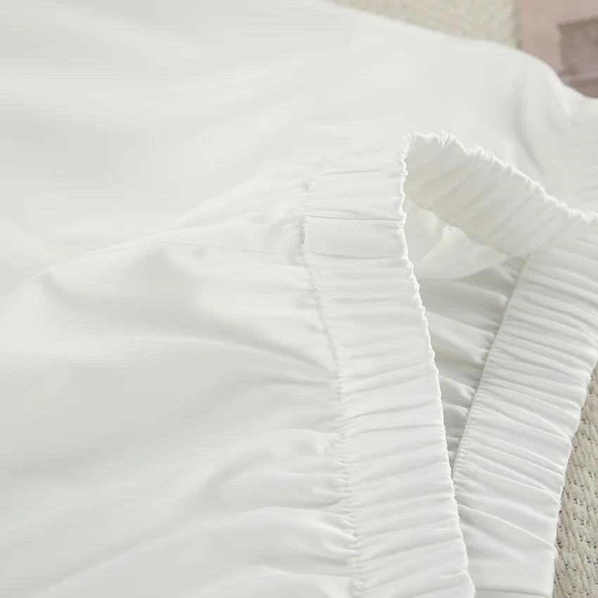 Mozuleva Women's Long Sleeved Lace Up Casual Shirt Pajamas Set Feather Sleeves Shorts Home Clothing Autumn Fashion 2-piece Set