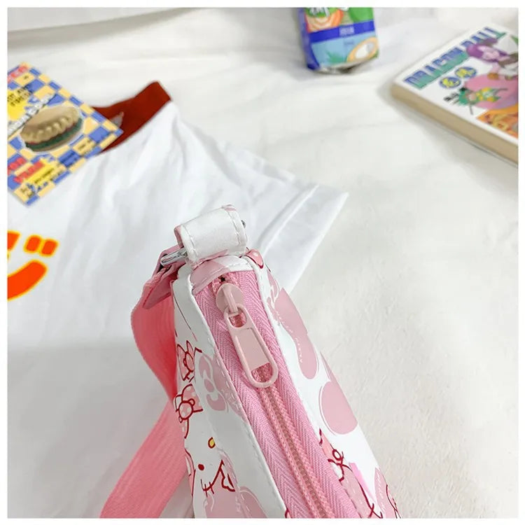 Miniso Hello Kitty Underarm Bag for Women Y2K Sanrio Kuromi Mymelody Messenger Tote Bag Cute Girls Shoulder Bag Purses Handbag