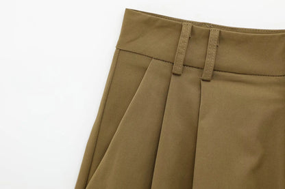 TFMLN Spring Summer New 2pcs Sets 2025 Women Solid Color Short Sleeve Shirts Pockets Tops Casual Shorts Sets